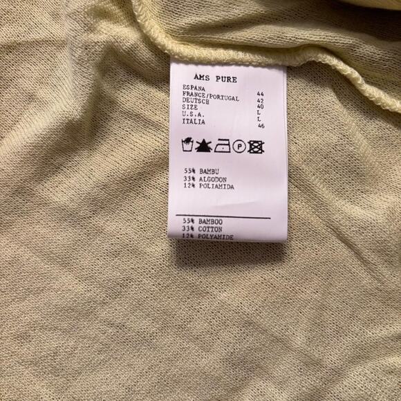 AMS Pure Flowy Open Cardigan Lemon Women's Size L Boho, Peasant NWT - Picture 7 of 15